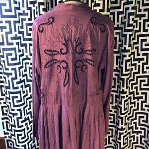 XL LOGO raspberry cardigan with eyelet back detail